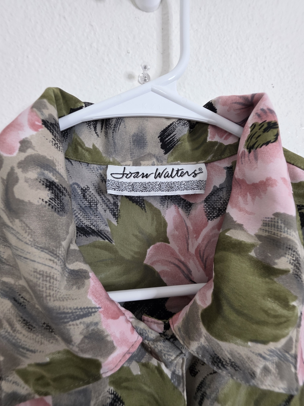 Vintage Joan Walters Womens Floral Short Sleeve Button Down Shirt Top Size L - Picture 2 of 12